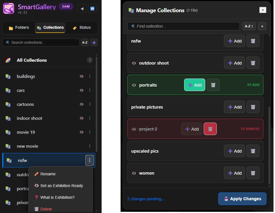 Collections sidebar and Manage modal